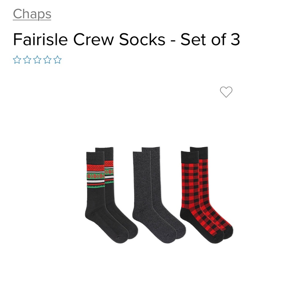 Chaps Fairisle Crew Socks for men 3-pack